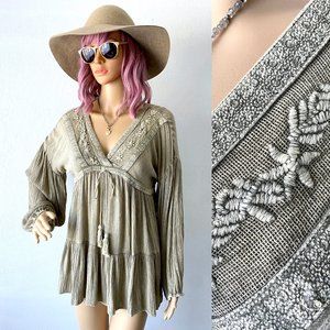 Bohemian Blouse Peasan Top Hippie Blouse Boho Chic Top Romantic Top Empire Waist